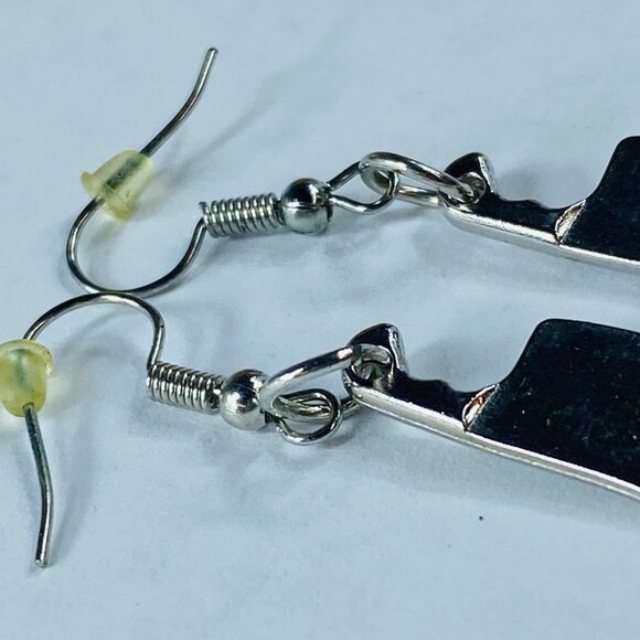 Meat Cleaver Earrings Pierced Hooks Dangle Drop Bead Halloween Whimsical Party - Picture 6 of 13